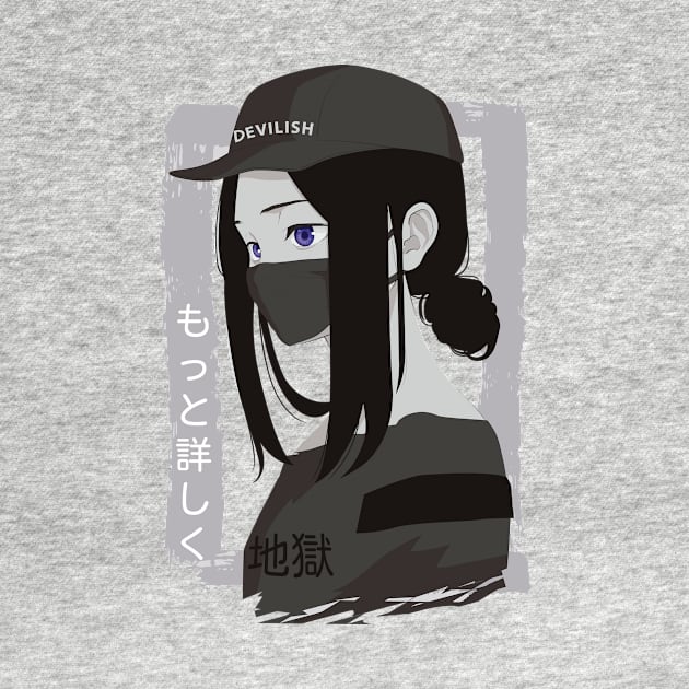 Cool Sad Anime Demonic Girl by LAPublicTees